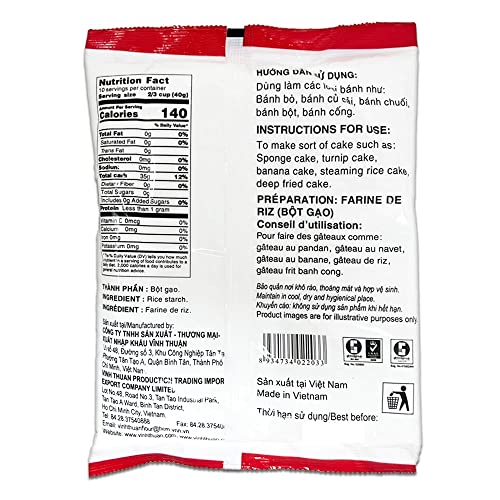 Vinh Thuan — Rice Starch — Gluten Free — Bot Gao, 1 Bag (14.1 oz) - Image 3